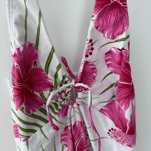Tropical Floral Halter Swim Coverup - Picture 3 of 7